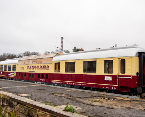 Der Panoramawagen ist zwar fertig saniert, muss aber wegen der Bauarbeiten geschlossen bleiben.